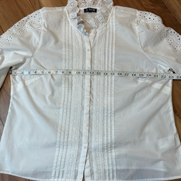 J. Crew White Eyelet Lace Blouse - Picture 7 of 11